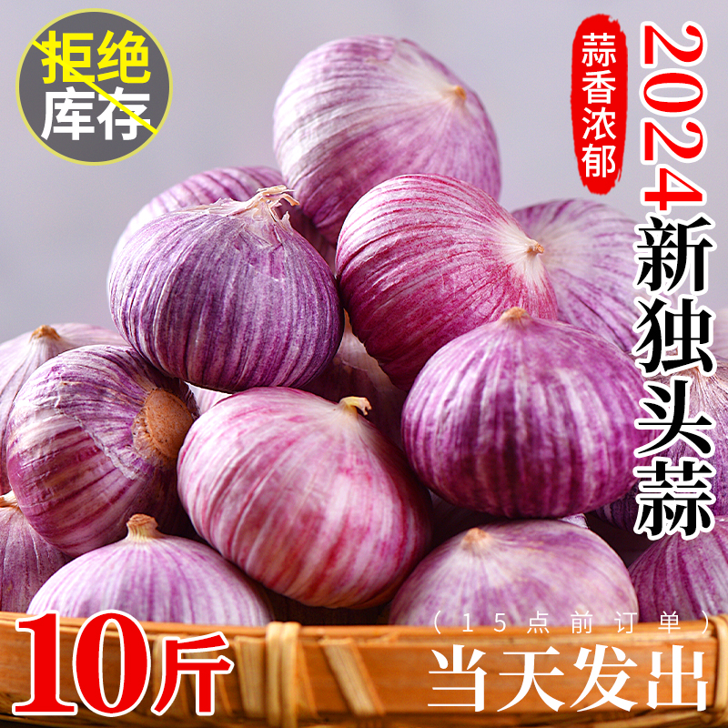 云南紫皮独头蒜2024新蒜5斤大蒜头新鲜农家蒜头干蒜当季蔬菜批发-封面