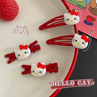 bb夹 可爱卡通hellokitty发夹女红色发卡夹子高颜值学生百搭发饰