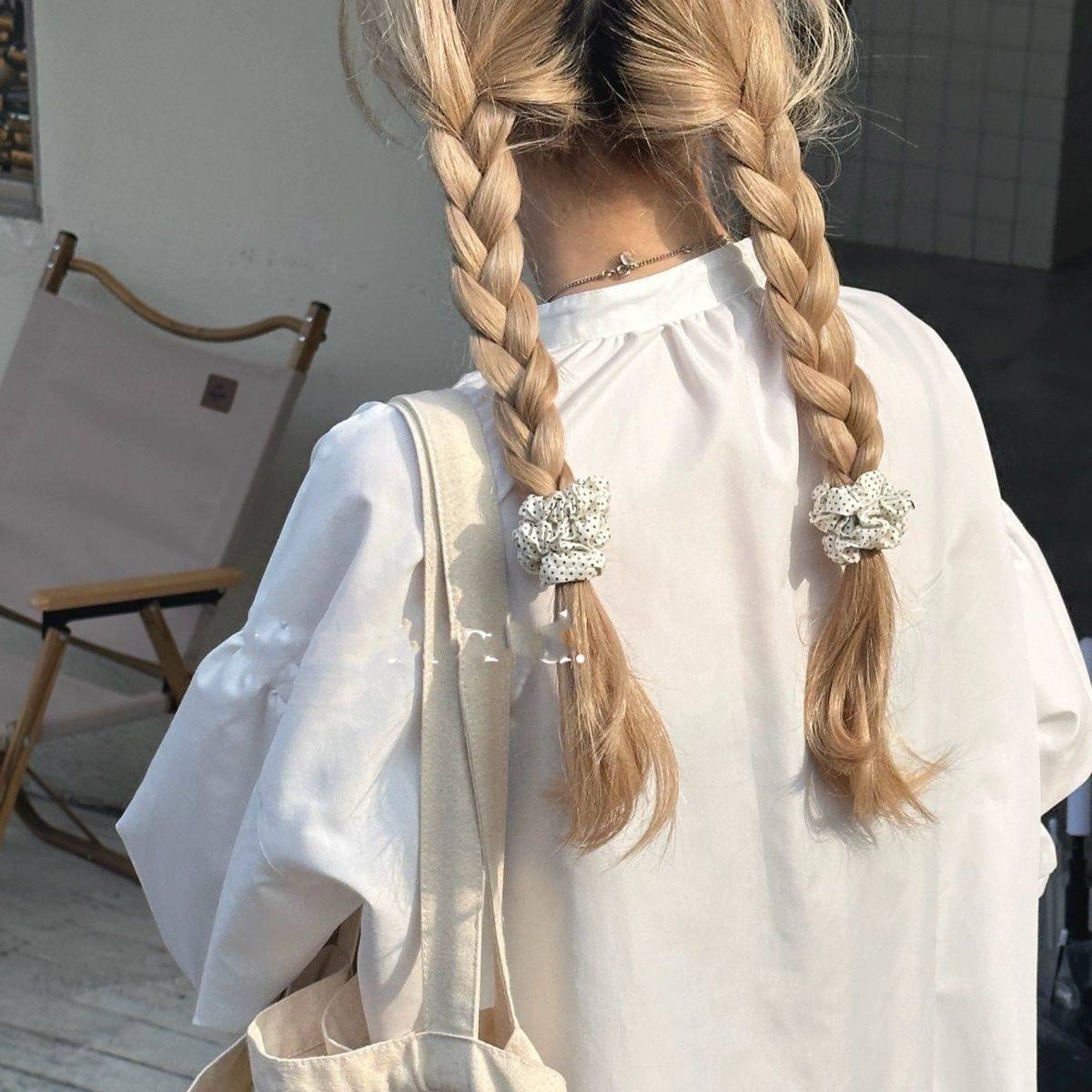 超可爱迷你波点褶皱小肠发圈森女系发绳韩版简约弹力头绳头发饰女