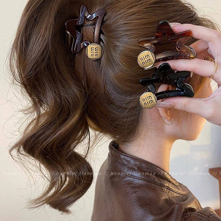 金标五角星抓夹女2025新款高级感发夹高马尾后脑勺盘发鲨鱼夹发饰,饰品/流行首饰/时尚饰品新,发饰,淘宝优惠券,粉丝福利购,淘宝优惠卷