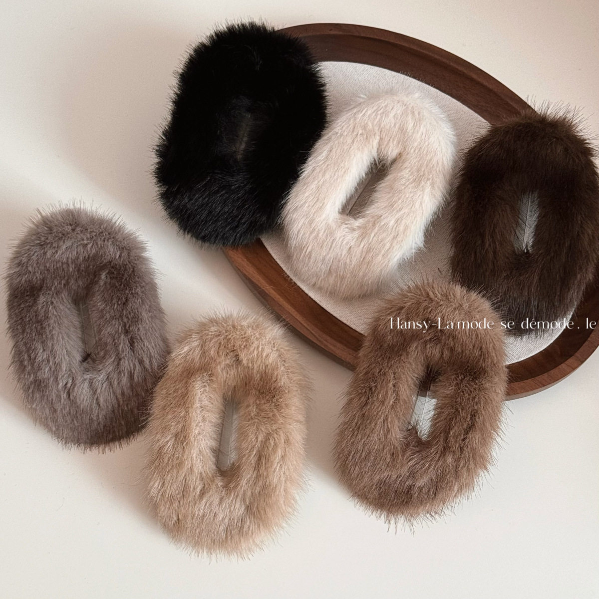 法式秋冬高级感发夹可爱毛绒盘发鸭嘴夹大号后脑勺碎发夹边夹发饰