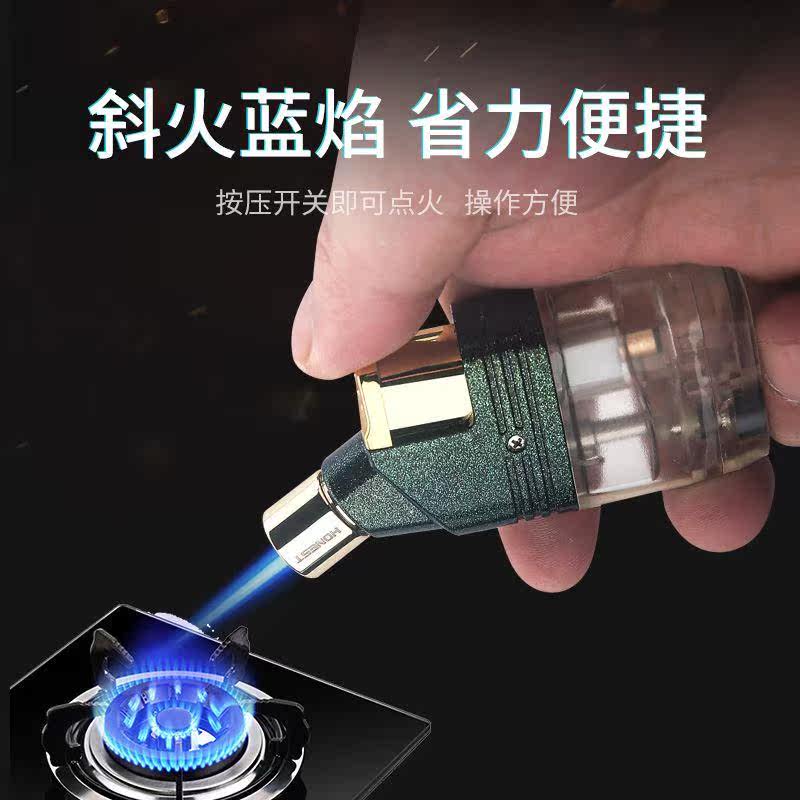 百诚防风打火机可充气直冲蓝焰点艾灸点雪茄点蚊香点火器 送男友