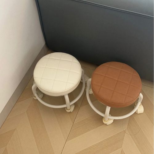 滑轮矮凳家用万向轮网红小凳子带轮带娃神器儿童小凳美缝圆板凳