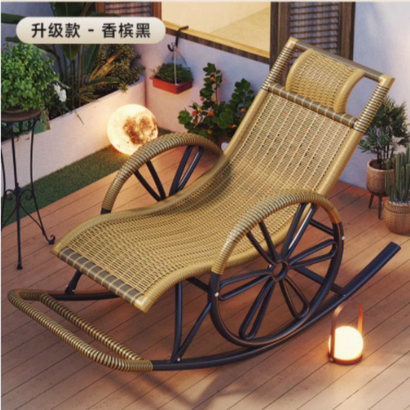 摇椅成人藤椅藤编逍遥椅子午睡摇摇躺椅中老年可折叠阳台摇摇椅