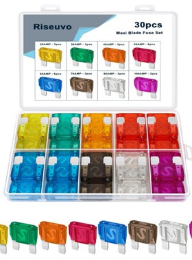 30件Maxi保险丝分类套件 32V刀片汽车保险丝20A30A40A50A60A-100A