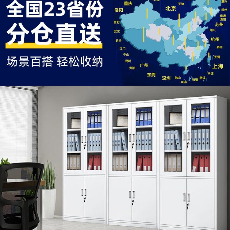 文件柜办公室铁皮柜资料柜财务凭证柜档案柜矮柜带锁柜子生产厂家