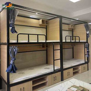 学生公寓床全包双层床太空舱上下铺床酒店民宿厢式床木制高低床