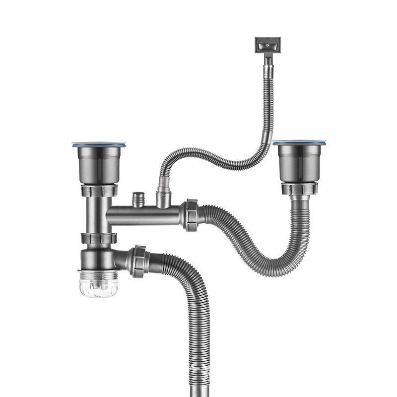 【新款】下水器厨房防臭防虫易安装清洁单双槽洗菜水盆下水管配件