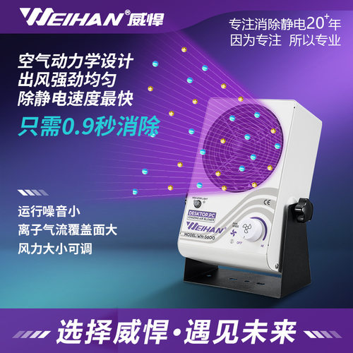 威悍WH-5600离子风机 桌上型防静电离子风扇 工作台除静电