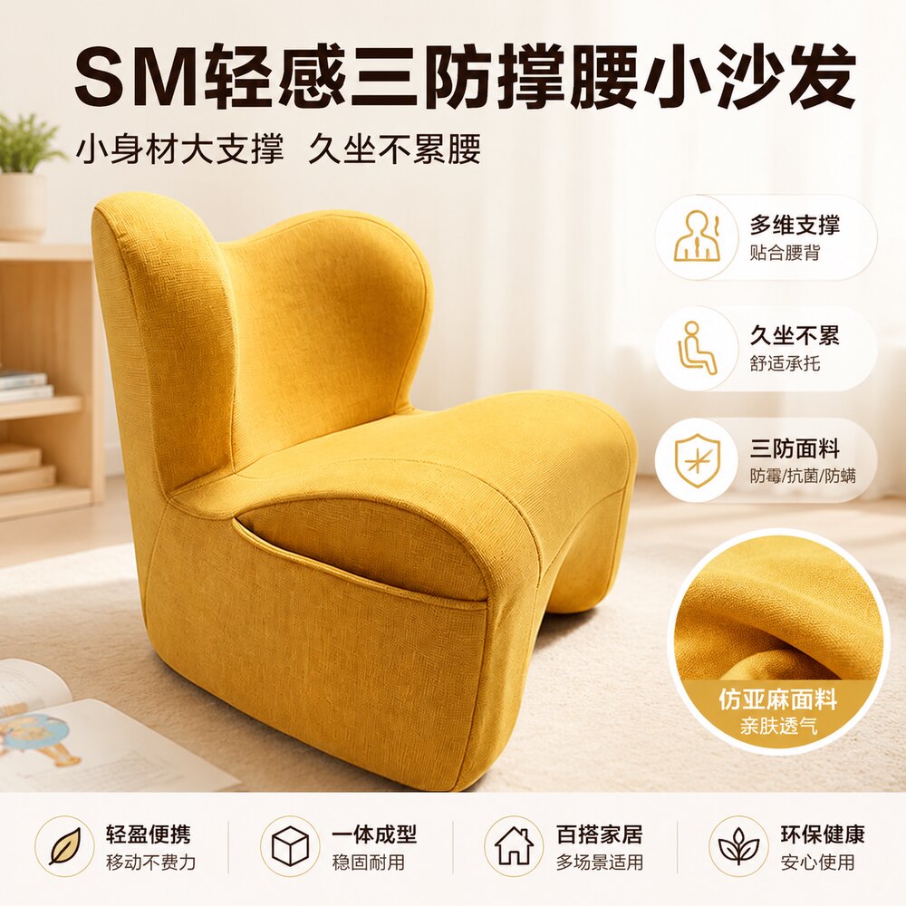 人体工学护脊小沙发客厅小户型游戏椅简约护腰懒人沙发懒人沙发椅