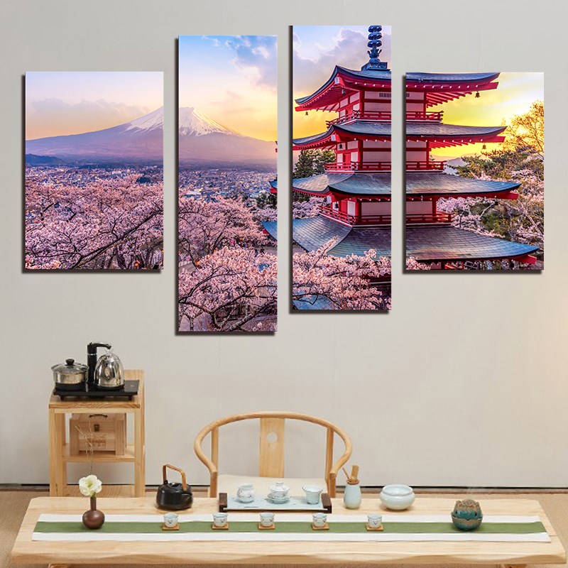 日式挂画日料f店浮世绘壁画餐厅酒店民宿卧室客厅沙发背景墙装饰图片