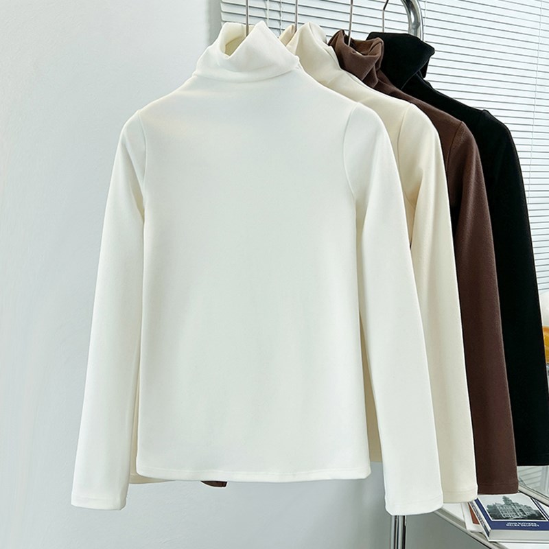速发堆堆领德绒打底衫秋冬202t年新款高领上衣袖气减龄洋5恤