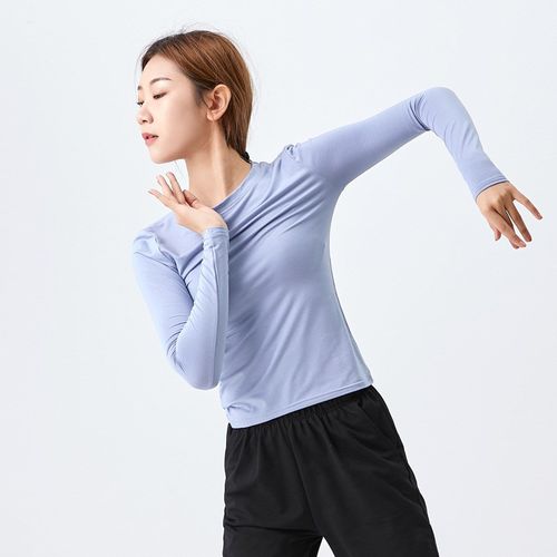 速发舞袖功服秋代体服圆领长练莫形尔舞蹈上衣古典舞服