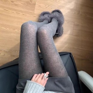 黑厚色内外穿秋裤 速发打底裤 加绒加灰螺纹厚款 春秋冬季 保暖连袜 裤