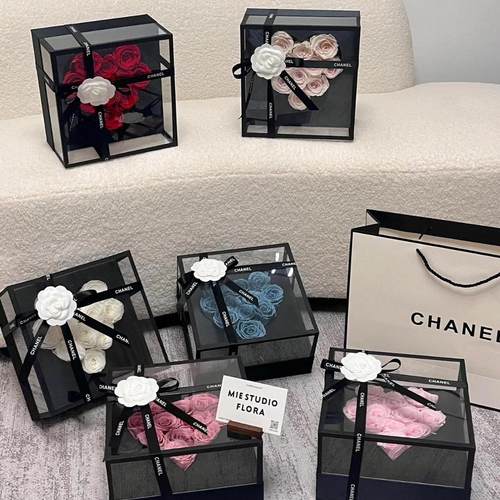 亚克力透明爱心花盒小号空礼盒永生花包装盒鲜花插花礼盒情人节