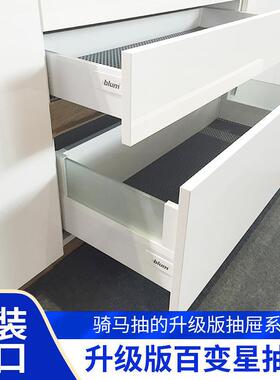 奥地利百隆blum阻尼滑轨骑马抽屉滑轮变星系列丝光白五金导轨