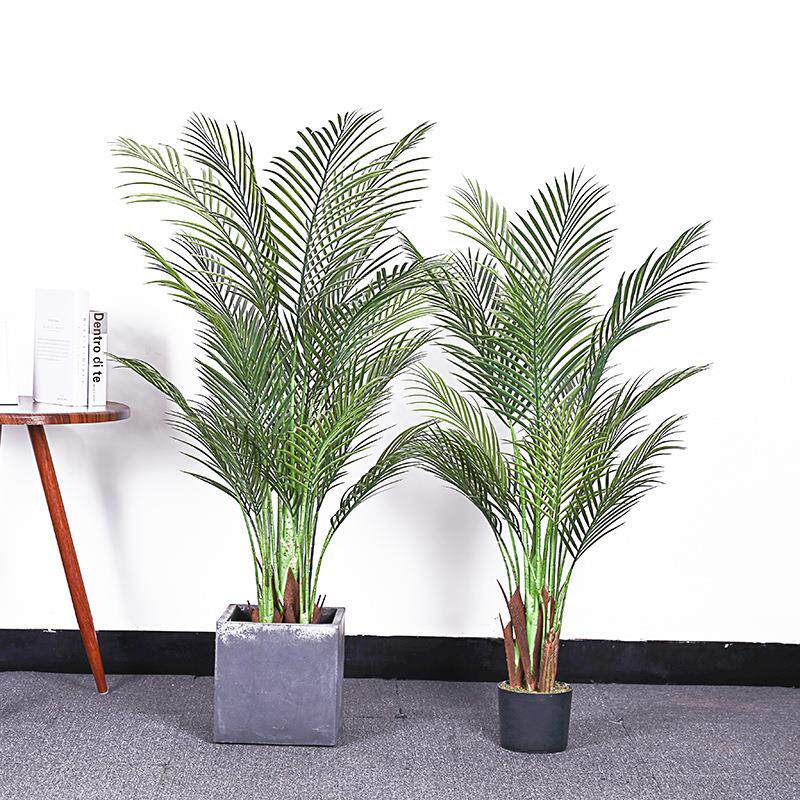 仿真散尾葵凤尾葵大型绿植盆栽室内落地摆件棕榈树