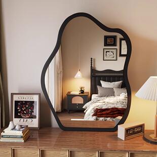 中古风化妆镜梳妆台镜子卧室家用云朵装饰镜可壁挂台式桌面梳妆镜