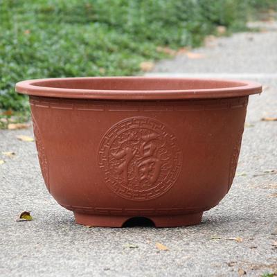 加厚耐晒耐用福字硬盆圆形特大花盆庭院种果树盆景基地种植无托盘