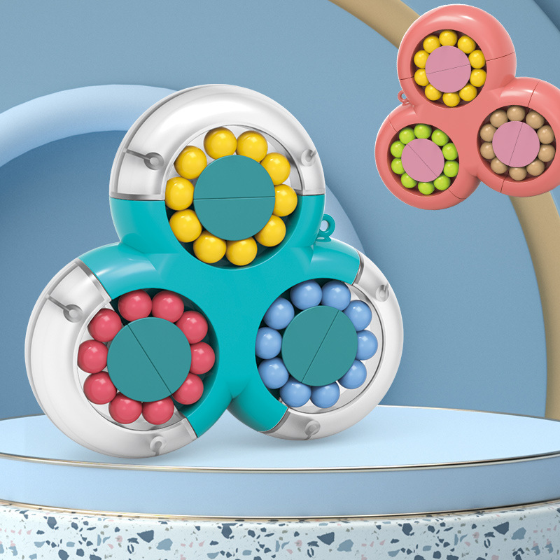 新款新品旋转魔豆魔方魔珠汉堡儿童智力迷宫手指陀螺跨境益智玩具