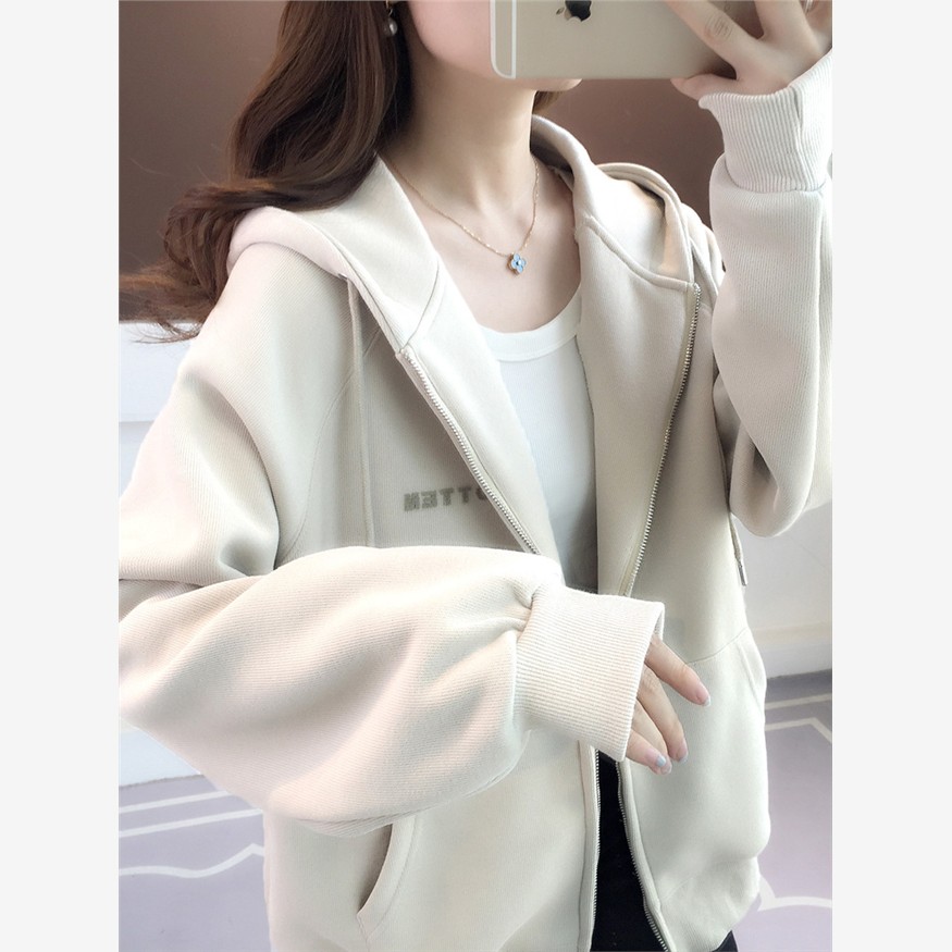 春装女士加厚加绒开衫卫