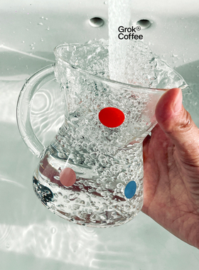 Grok Maker |覆古彩色圆点咖啡壶耐高温高硼硅玻璃咖啡杯手工煮咖