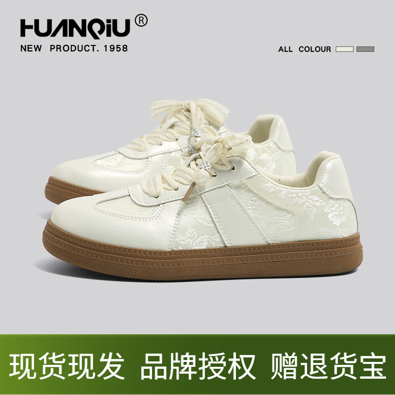 环球厚底国风德训鞋女2025新款爆款夏季复古透气舒适休闲百搭板鞋
