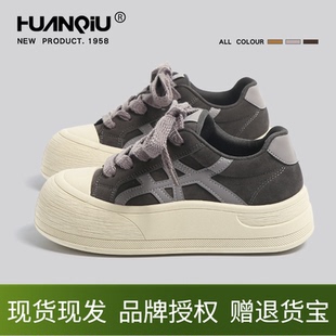 子 厚底增高低帮系带青年4cm休闲圆头韩系平底运动鞋 环球板鞋 女鞋