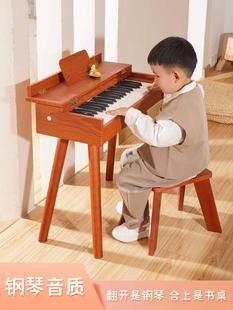 旷萌儿童小钢琴37键男女孩初学者木质书桌电子琴宝宝玩具六一礼物