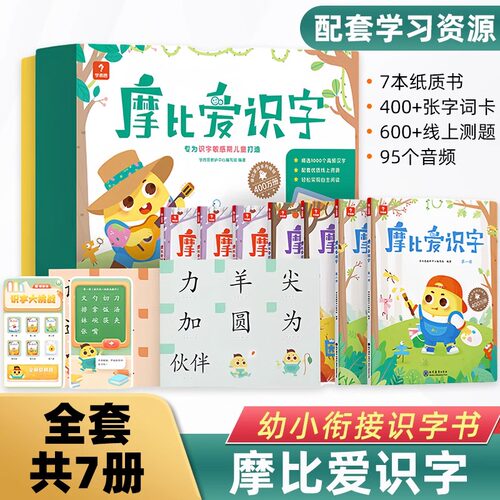 摩比爱识字全套识字卡片启蒙幼儿