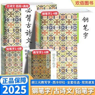 胡三元专项练字帖铅笔字起步笔画部首上册下册结构钢笔字章法灵飞经必背古诗文低段高段教写字古诗粉笔字钢笔行书幼小衔接启蒙字帖