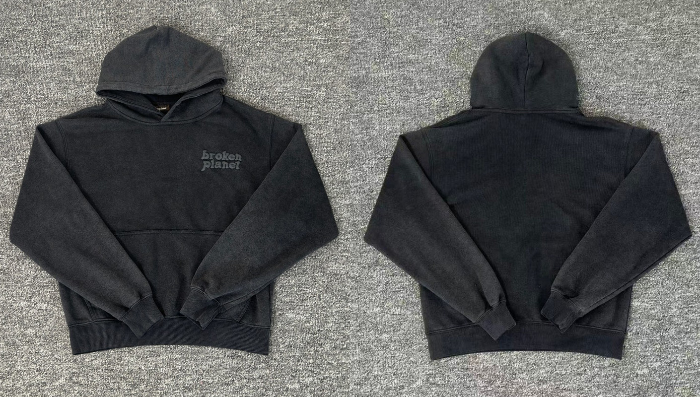 thumbnail for Broken Planet BP Letter Foam Print Fleece Cardigan Hoodie Set