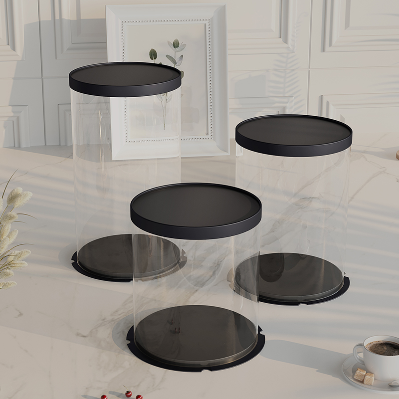 透明圆形简约高档蛋糕包装盒