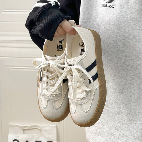 人本官方店复古阿甘鞋女休闲运动德训鞋百搭春季新款板鞋小众设计