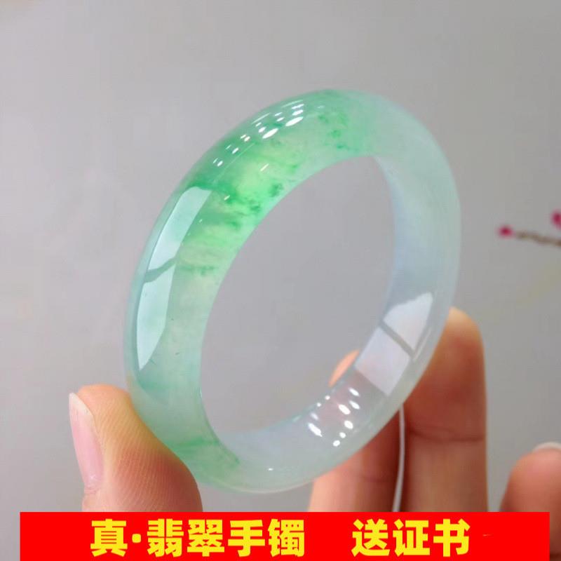 缅甸老坑冰种镯子翡翠手镯