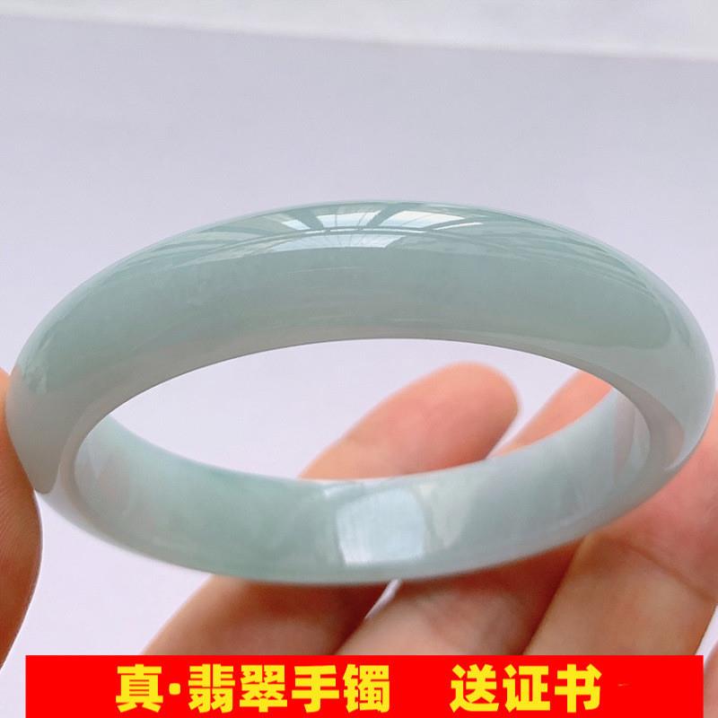 缅甸翡翠手镯冰种单色宽版