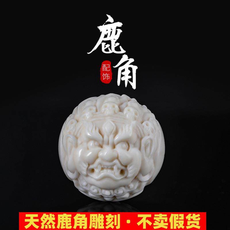 鹿角雕刻黄财神大黑k天圆