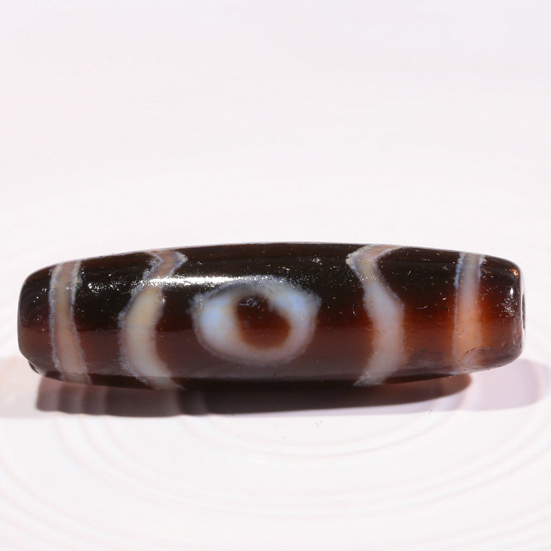 至纯坛城三眼天珠实拍西藏像红天珠台湾工艺风化包浆玛瑙聚源建成