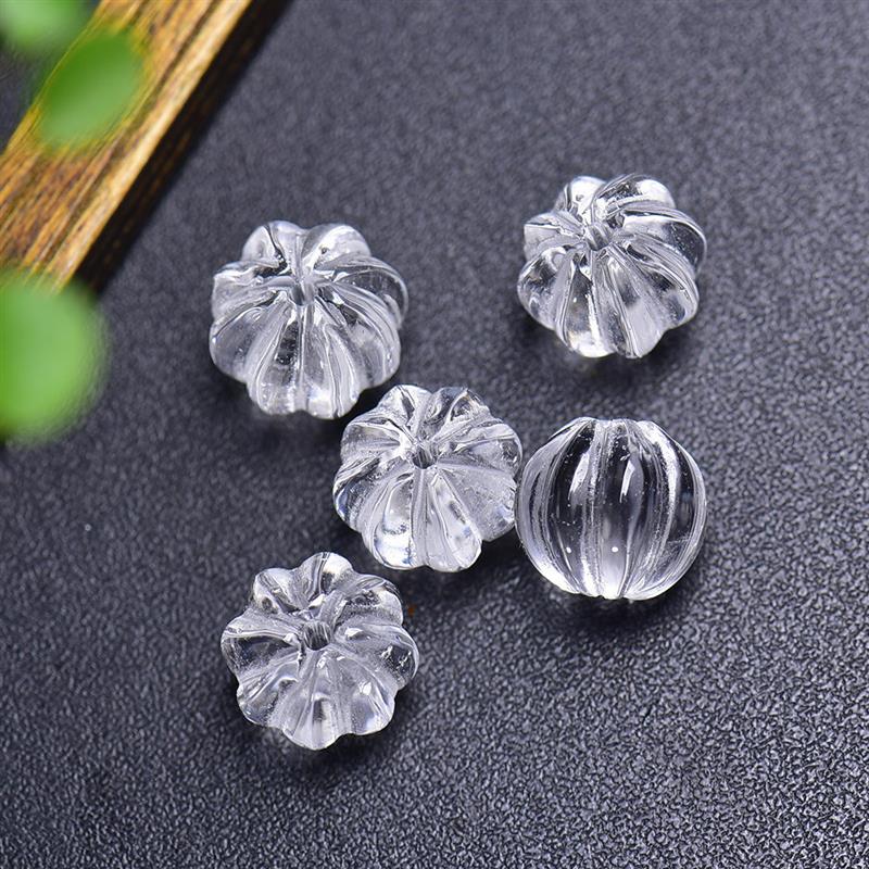 天然白水晶南瓜珠散珠配珠