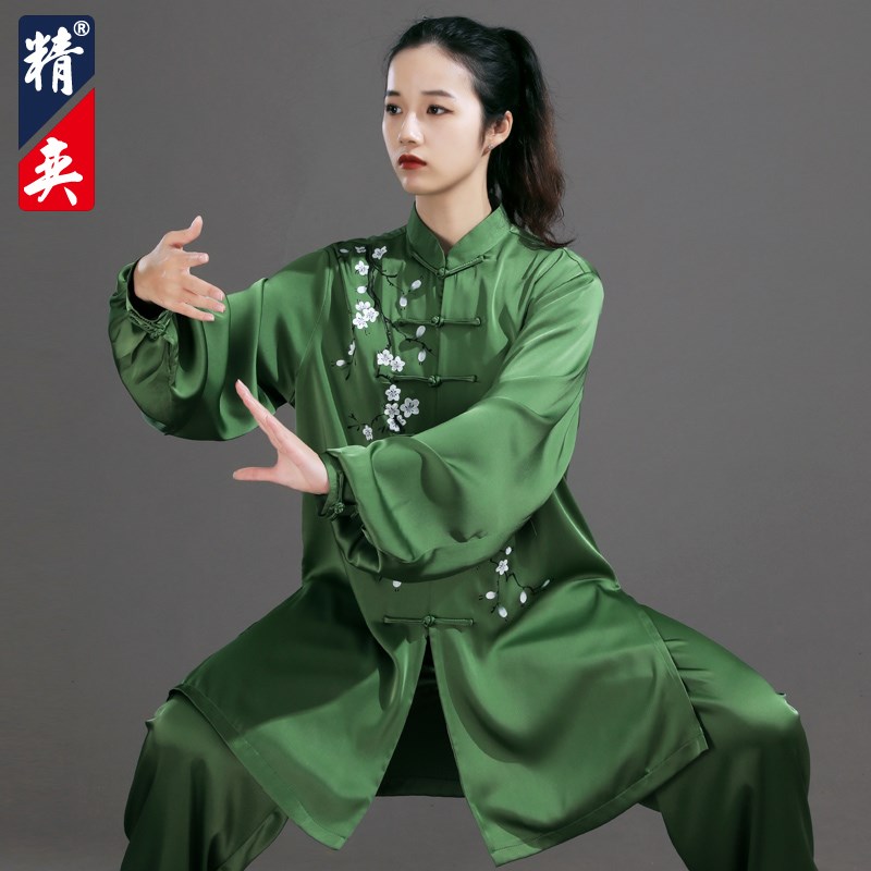 速发太极服装新款梅花手绘武术表演比赛服男太极拳练功服春