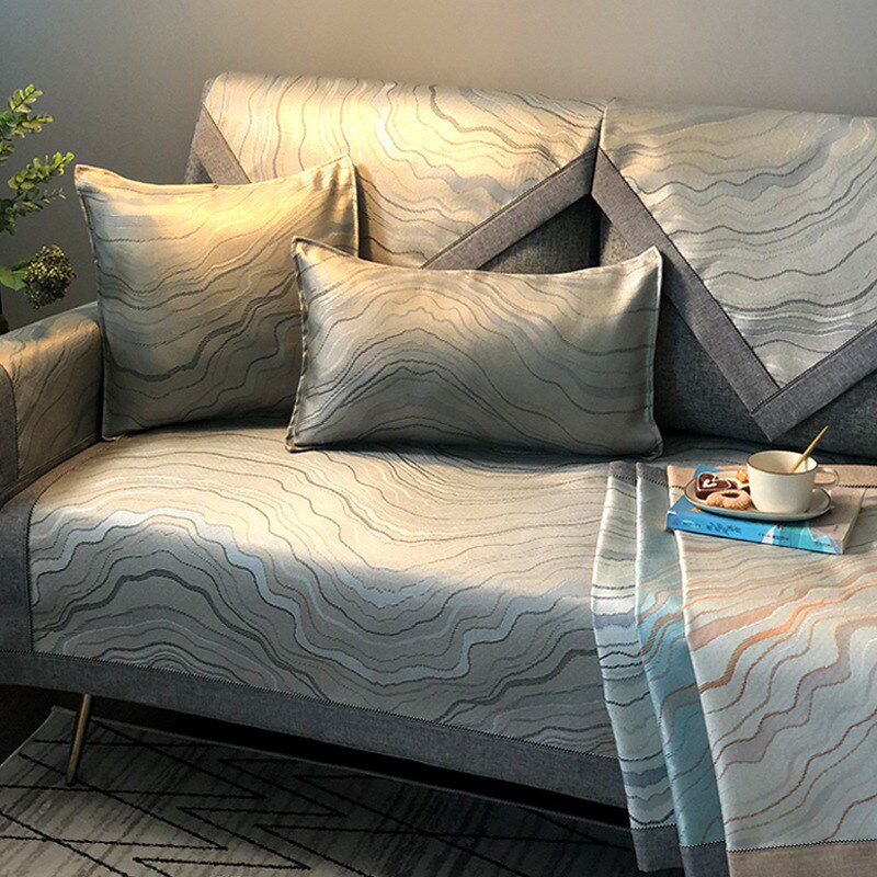 速发垫约夏天夏凉季席沙发简防滑布艺坐垫套罩可水洗