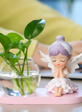 速发瓶玻璃花培水培植物插孩花器客厅芭蕾花家居装饰小摆件