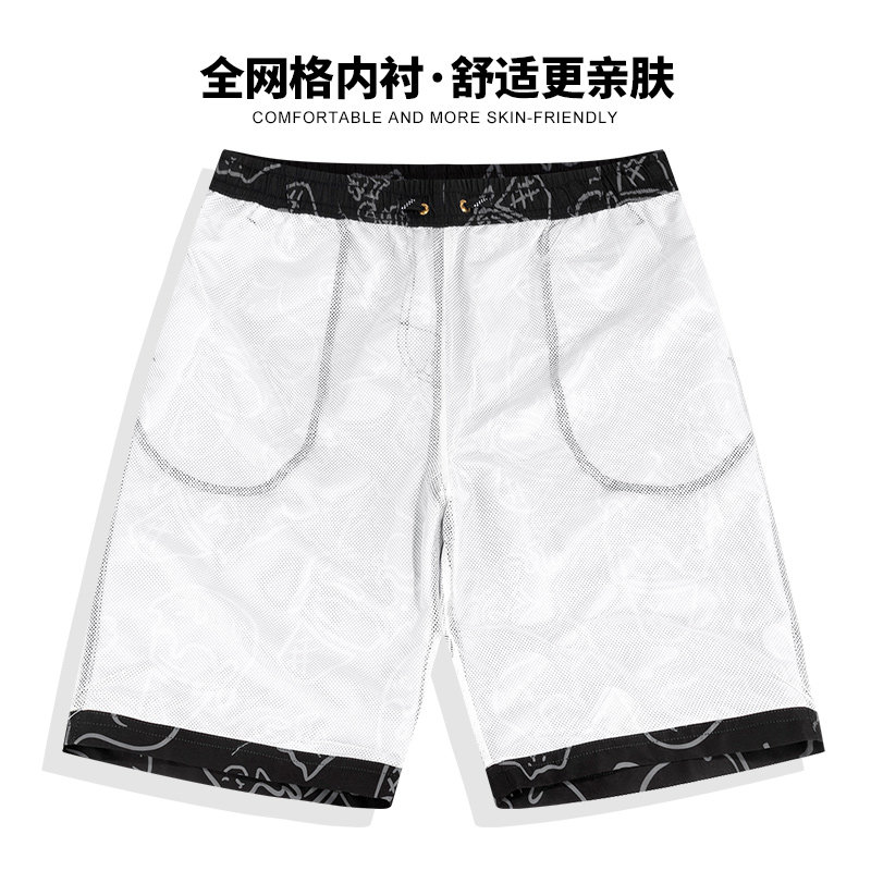速发202水新款沙滩裤男速干可下1游泳度五分宽松短裤温泉海边裤假