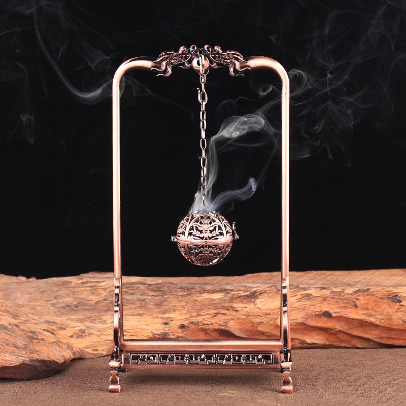 速发合金镂门法空香薰球家用檀香粉香熏香球香囊香沉炉车挂香炉