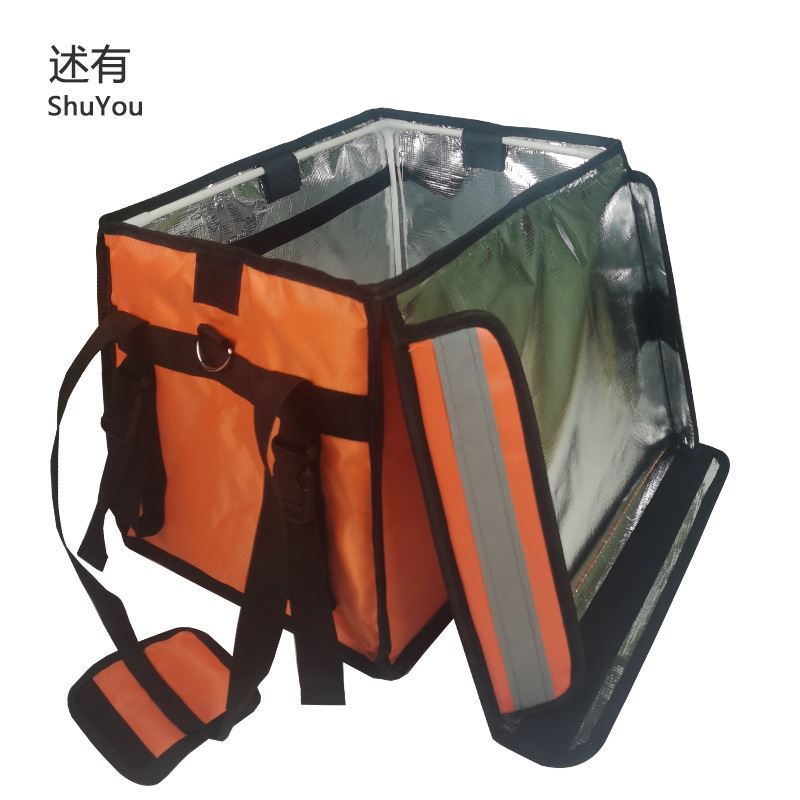 现货速发新款外送箱送藏箱橙色冷藏配送箱披萨快餐保温箱商用摆摊