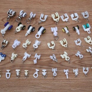 速发飘式直轨窗帘老件弯曲挂钩子扣环路轨客厅滑轮式浴室窗帘滑钩