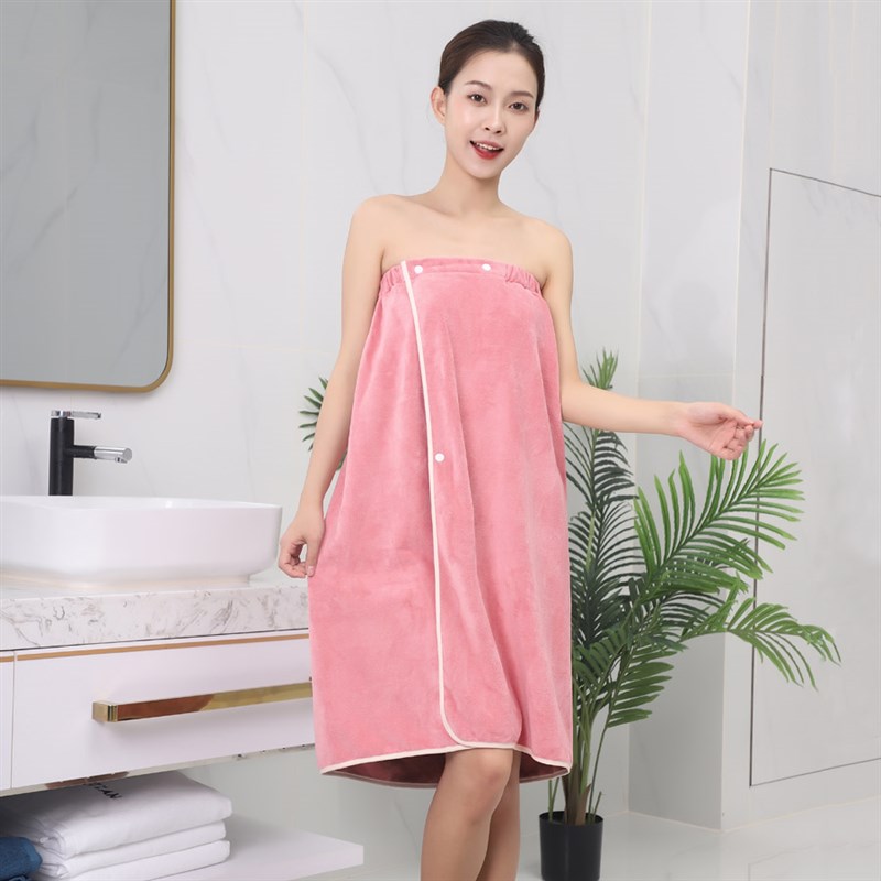 现货速发院浴裙抹胸浴巾可穿裹胸睡裙汗蒸服超细纤维毛巾料浴衣浴