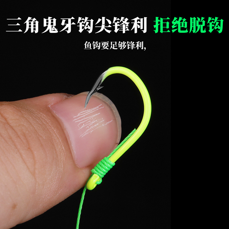 速发绑好鲢鳙钓组手竿浮钓鲢鱼弹簧子线组双钩大物钓手杆套装