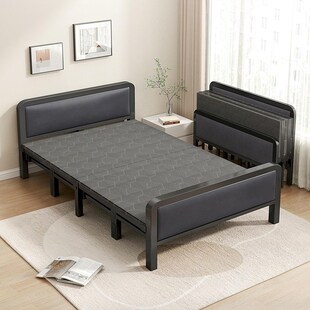 速发家用折叠床成1简易便携人5.米铁艺双人床1.2米屋用单人铁架床