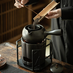 围炉煮茶家用室内小茶炉陶瓷炭火炉子 炭炉煮茶器具茶壶茶具套装